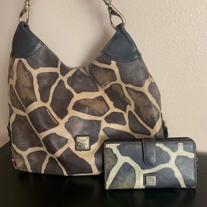 Dooney & Bourke Giraffe Print handbag + wallet